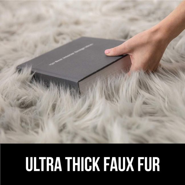  Gorilla Grip Soft Faux Fur Area Rug, Washable, Shed