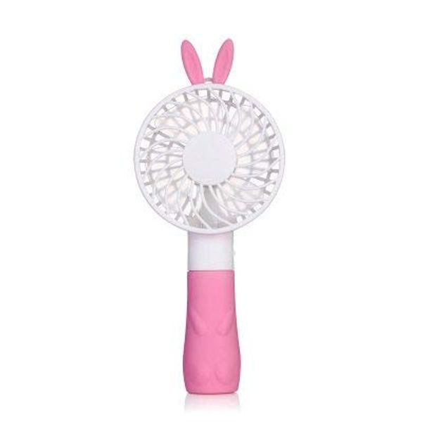 ZAZ Senpu-011 Rabbit (Pink), USB Rechargeable, Handy Fan, Mini Fan, B, Portable Fan, USB Cable Included, Handheld, Long Handle