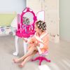 Kids Vanity Setup Table with Remote Control Mirror and Lights, Pink