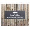 Personalised Slate Plaque Sign with wall fixings - 25x10cm - Left Arrow