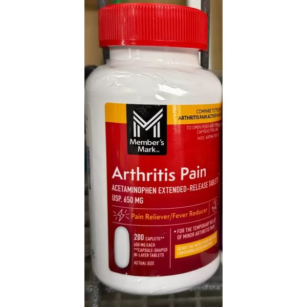 Member's Mark Arthritis Pain, Acetaminophen Tablets, 650 mg ( 200 ct )