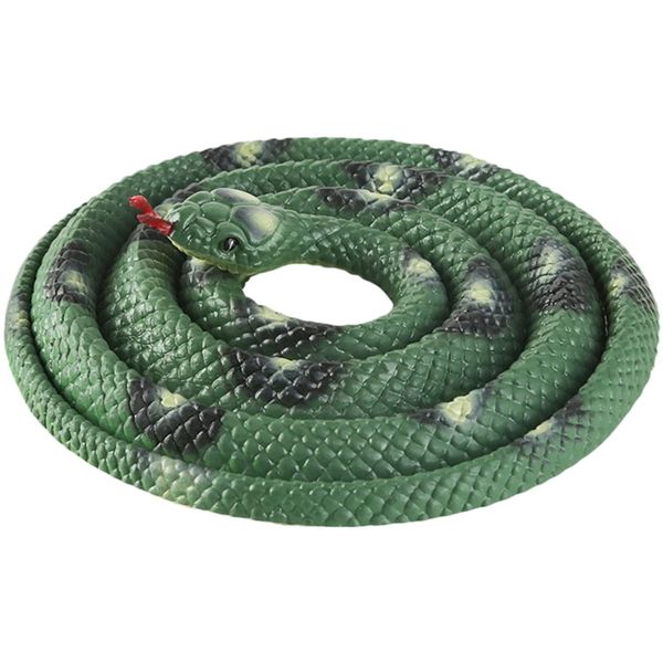 FJmark Snake, Toy, Bird Repellent, Pigeon Repellent, Prank Goods, Snake, 51.2 inches (130 cm), Prank Figure, Realistic Snake (Green)