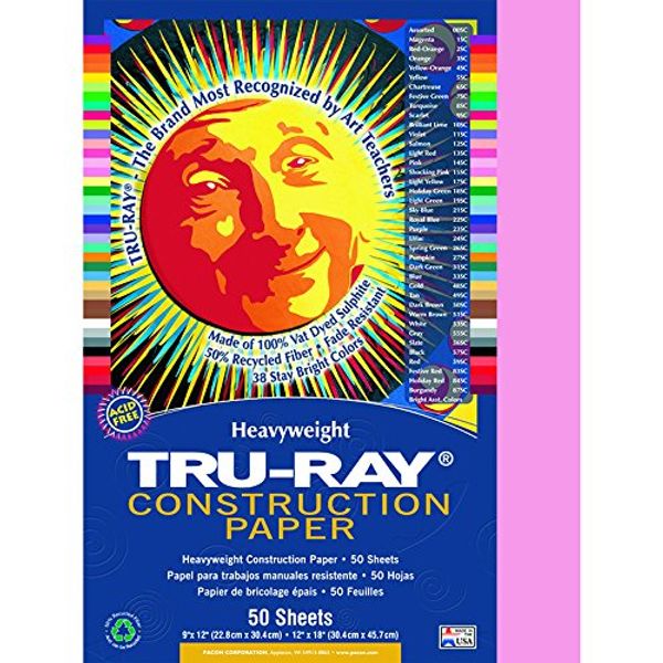 Tru Ray 9 X 12 Pink 50 Sht Arts & Crafts Construction Paper Paper Pac103012 Pacon Corporation