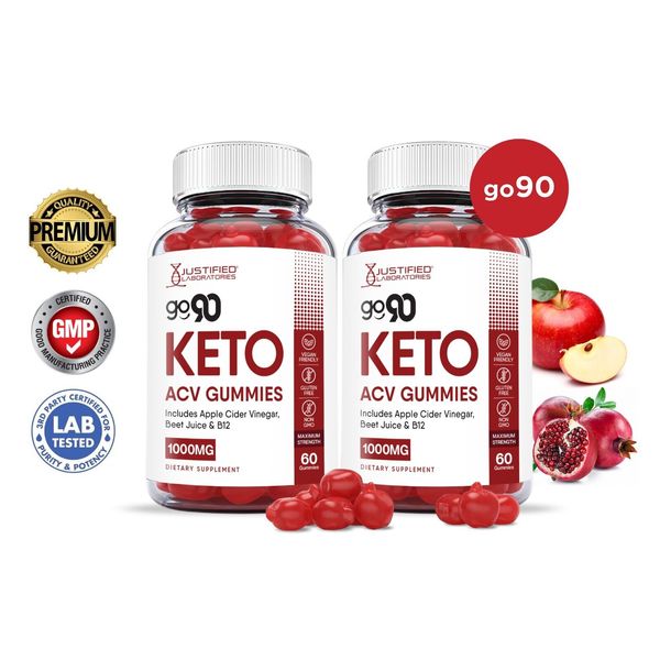 Go 90 Keto ACV Gummies 1000MG Apple Cider Vinegar 120 Gummys