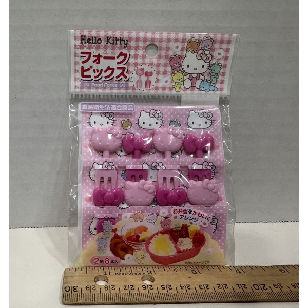 Sanrio Hello Kitty Food Fruit Cocktail Fork Picks 2 Patterns 8 Pics Daiso, New