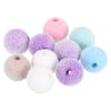 Sourcing Map 10Pcs Multicolor Velvet Beads, 16mm Round Flocking Craft Beads for DIY Projects