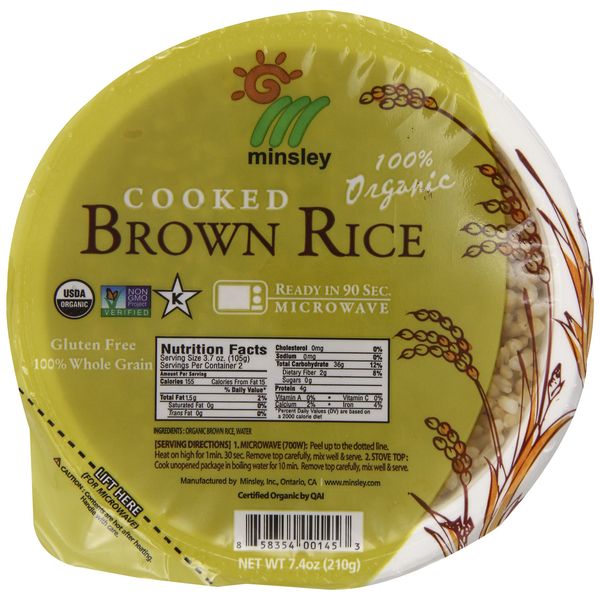 Steamed Brown Rice Bowl, Organic, Microwaveable, 7.4 OZ Bowls (Pack Of 12)