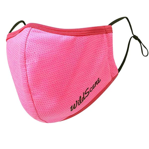 Wild Scene Sports Mask, Cooling Mask Developed by Fishing Equipment Manufacturer, Unisex, Adjustable, Adjuster Type, Repeatedly Washable, Tough Design, Mesh, For Running, Exercise (Neon Pink)