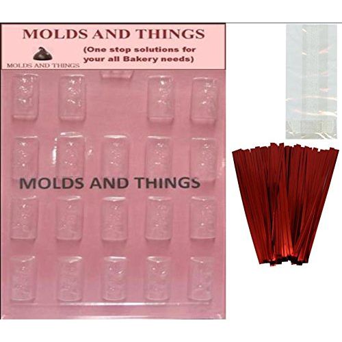 DAISY LOG Chocolate Candy Mold With © Molding Instruction + 25 set of packaging Kit