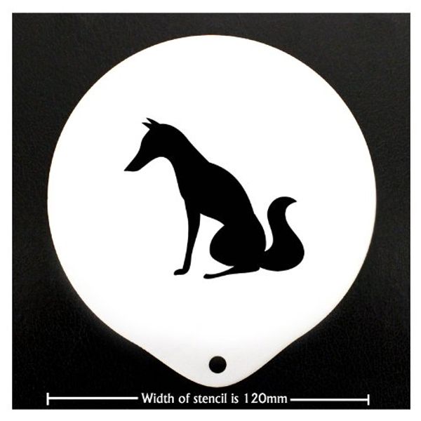 Fox Coffee Stencil Duster. Cappuccino template