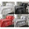 Voice7 Satin Silk Sequin Shimmer BED RUNNER ONLY ~ Crystal Bed Runner (RED)