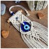EVIL EYE MACRAME WALL TAPESTRY, HANDMADE WALL HANGING,Evil Eye Protection Amulet