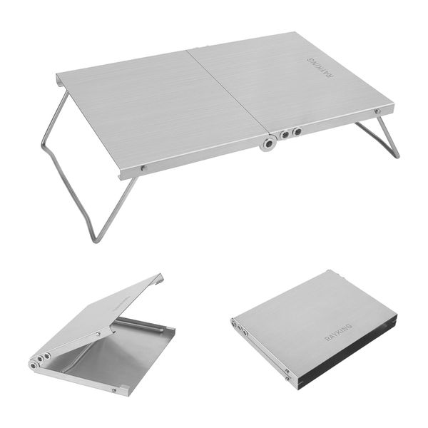 RAYKING Outdoor Table, Mini Low Table, Camping Table, 2-fold, Compact Solo Camping, Folding Table, For Outdoor Use, Mountain Climbing, Touring, Solo Camping, Portable, Solo Camping