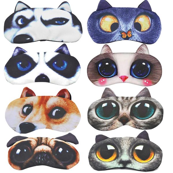 HYCLES Sleep Mask for Kids Sleeping Eye Cover Cute Cartoon Animal Funny 8 Pcs Blindfold Eyeshade for Men Women Plane Travel Game Nap Night Sleeping