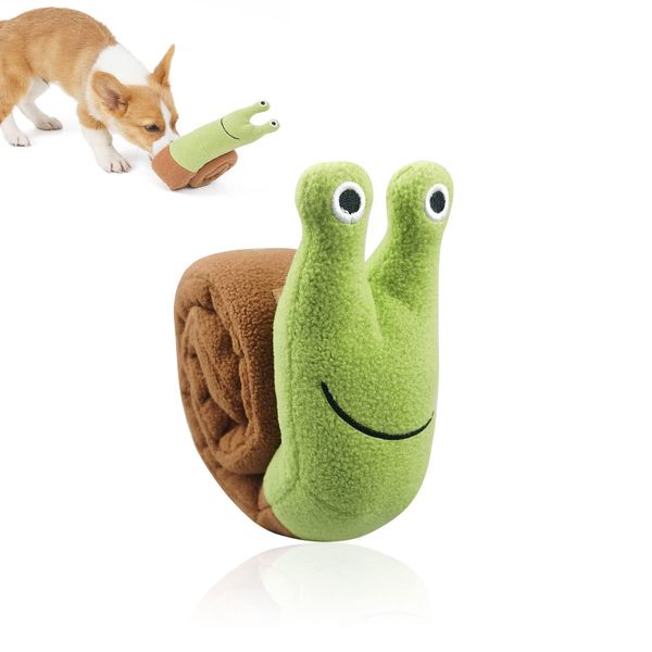 Andiker Dog Squeaky Toy, Dog Snuffle Toy with 3 Noisemakers Cute Snail Shape Dog Puzzle Toys IQ Training Treat Dispenser for Dog to Release Stress and Kill The Boring Time (Green)