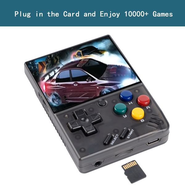 Miyoo Mini V4 Retro Handheld Game Console, 2.8 inch Classic System Retro Video Games Consoles Portable Rechargeable Hand Held 128GB with Case Black