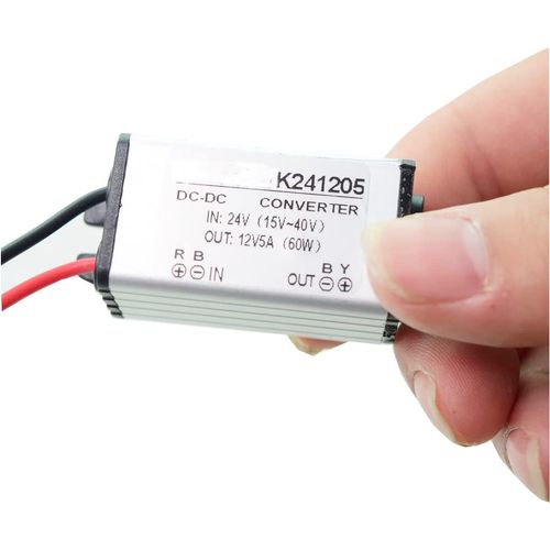 Youmile DC Converter 24V to 12V 5A 60W,18V to 12V Voltage Converter Step Up DC Power Adapter Converter High Efficiency Step Down Power Supply with Wiring Caps