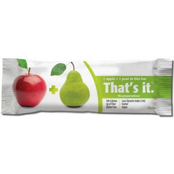 THATS IT FRUIT BAR APPLE PEAR, (12 Count of 1.2 oz Bars) 14.4 oz