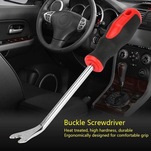 Kadimendium Tack Lifter Crowbar Pry Bar Staple Nail Rivet Puller Car Door Repair Buckle Trim Screwdriver Removal Pliers Rivet Demolition Remover Tool