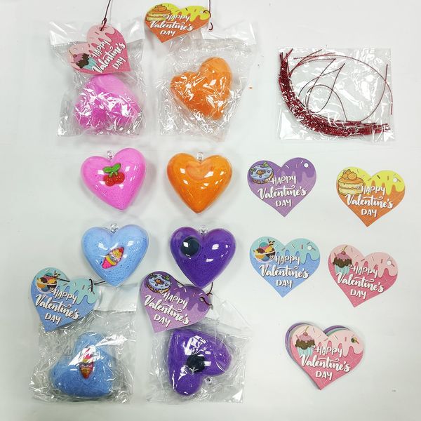 28 Pack Butter Slime Filled Heart with Fruit Charms Valentine's Cards Valentines Day Gifts for Kids Boys Girls Non-Sticky Putty Stress Relief Toys Valentine Classroom Exchange Gift Party Favor