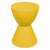 LeisureMod Boyd Modern Plastic Ribbed Round End Table in Yellow