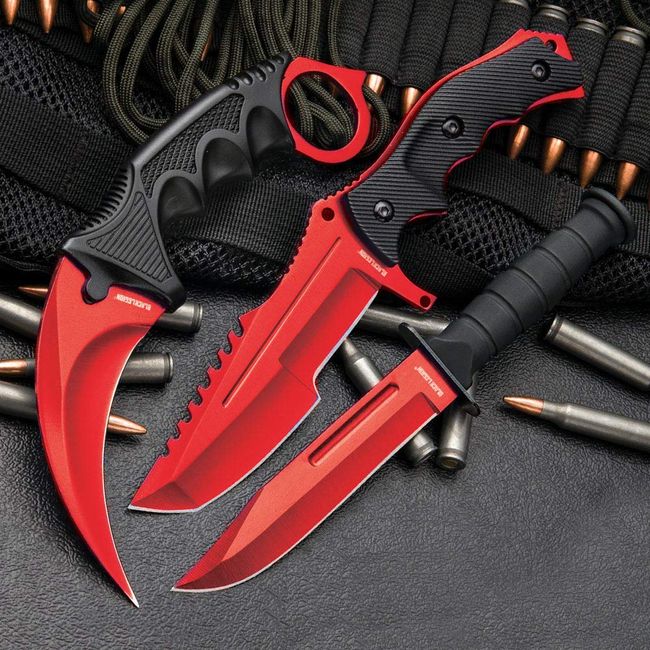 BLACK LEGION Triple Knife Set (Atomic Red)