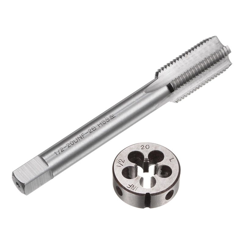 sourcing map 2pcs Tap and Die Set, 1/2-20 UNF Left Hand Thread Tap ...