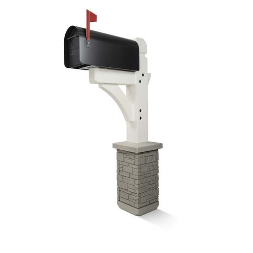 Premium Mailbox Post Set (Cross-Arm, Classic White)