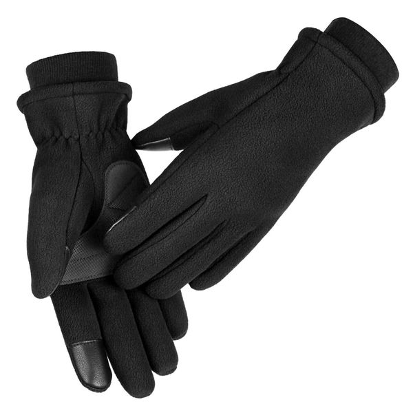 OZERO Winter Waterproof Gloves for Men: Women Gloves for Running Touchscreen - L Size & Black