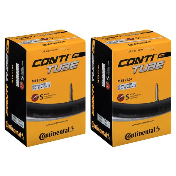 2 x Continental MTB 27.5+ Inner Tube 27.5 x 2.6-2.8" 42mm Presta Valve