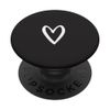 White Heart Love Black PopSockets Swappable PopGrip
