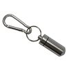 Portable Case, Capsule Type, Pill Case, Carabiner, Convenient, Mini, Waterproof, Portable Case, Silver