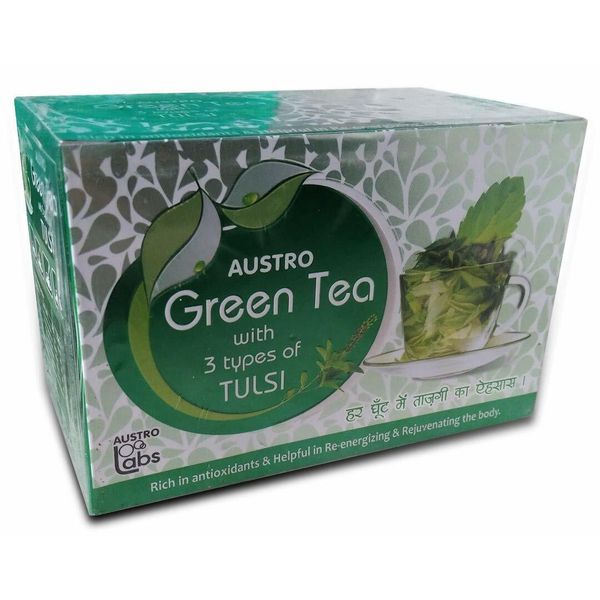 GREEN TEA Herbal 25Tea Bags LEMON with Tulsi Special Ayurvedic pack-4