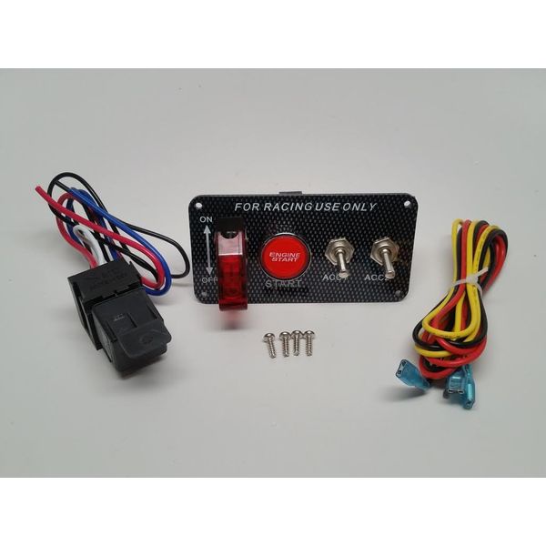 PactradeMarine PDSA0193/01 Racing Car Ignition Switch Panel Engine Start Button 2 Toggle