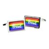 Proud Rainbow Design Cufflinks, Presented in a Personalised Engraved Box