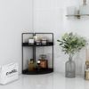 Corner Bathroom Counter Organizer 2 Tier Vanity Storage Organizer Shelf Black