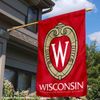 College Flags & Banners Co. UW Badgers Crest Logo Two Sided House Flag