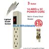 Electrical 3 Outlet POWER STRIP AC Wall Plug Electric Splitter with Power Switch