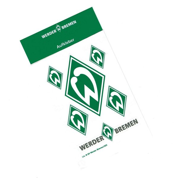 Werder Bremen SV Aufkleberkarte Raute grün Aufkleber, Sticker 6-teilig - Plus Lesezeichen I Love Bremen