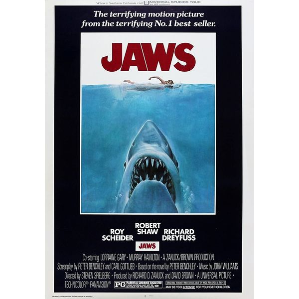 JAWS Classic Movie Poster Various Sizes (A3 Size 29 x 42 cms)