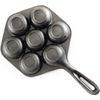 Norpro Cast Iron Stuffed Pancake Pan, Munk/Aebleskiver, 2" / 5cm diameter, Black