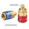 2PCS A/C Manifold Gauge Quick Coupler Connector Adapter High/Low 1/4" SAE HVAC