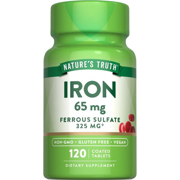 Iron 65 mg | 120 Tablets | Non-GMO Supplement | by Nature's Truth