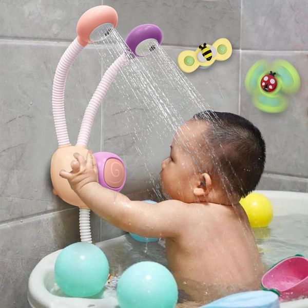 Snail Bath Toys for Baby Toddlers, Upgrade Electric Shower Head Baby Bath Toys Double Sprinkler Bathtub Tub Water Toys for Kids Preschool Child 18 Months and up…