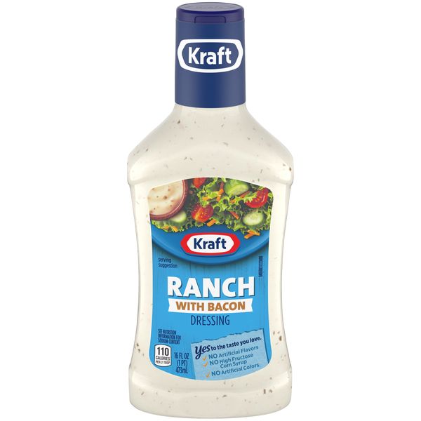 Kraft Ranch Salad Dressing with Bacon (6 ct Pack, 16 fl oz Bottles)