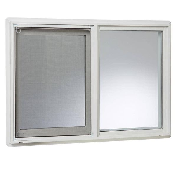 Sliding Vinyl Window Left-Hand Dual Pane Insulated Glass White 31.75" x 21.75"