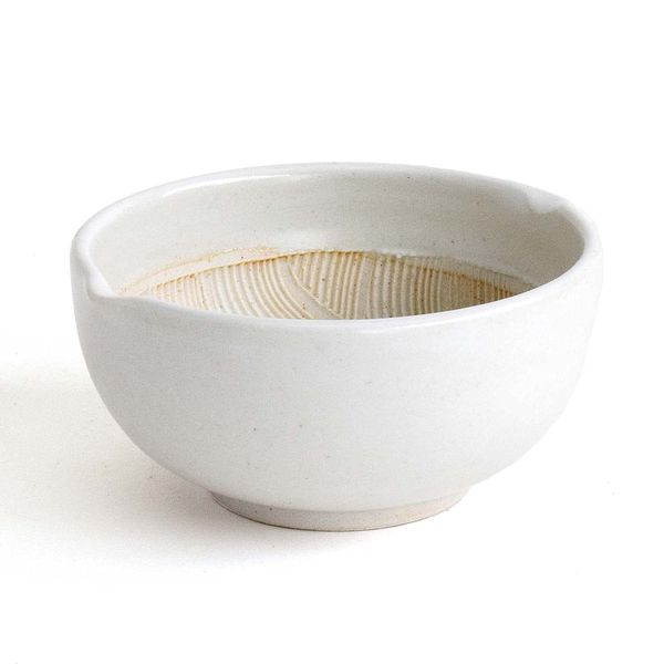 Tatara Mortar, Mortar, White Tableware, Ripple Comb Type, Mino Ware, Takada Ware