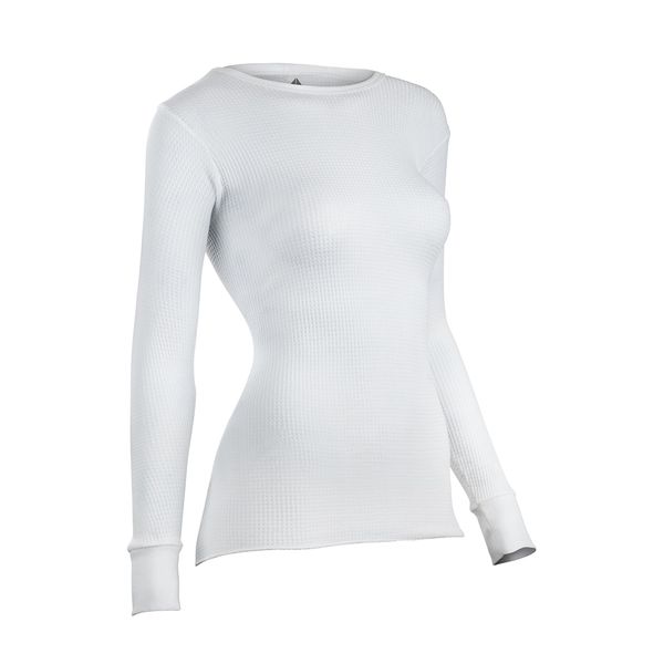 Indera Women's Warmwear Traditional Thermal Underwear Top, White, Medium