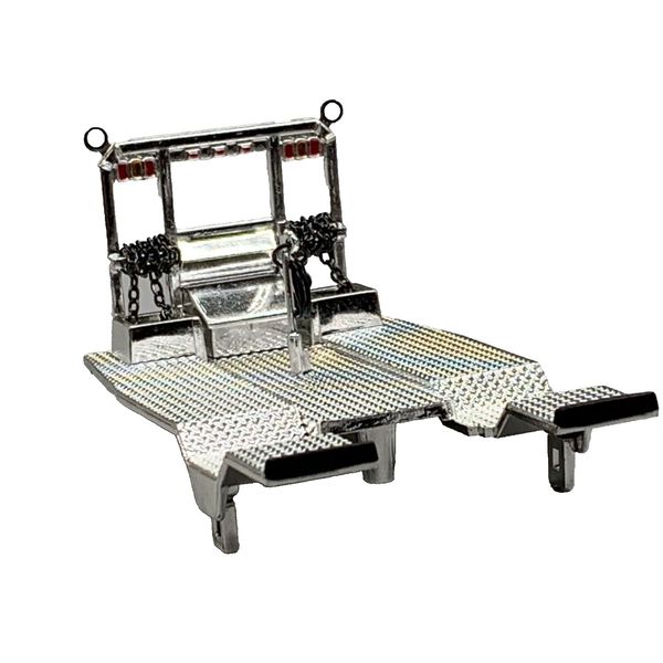 1/64 DCP PARTS CHROME HEAVY HAUL DECK PLATE W/ BACK RACK & CHAINS