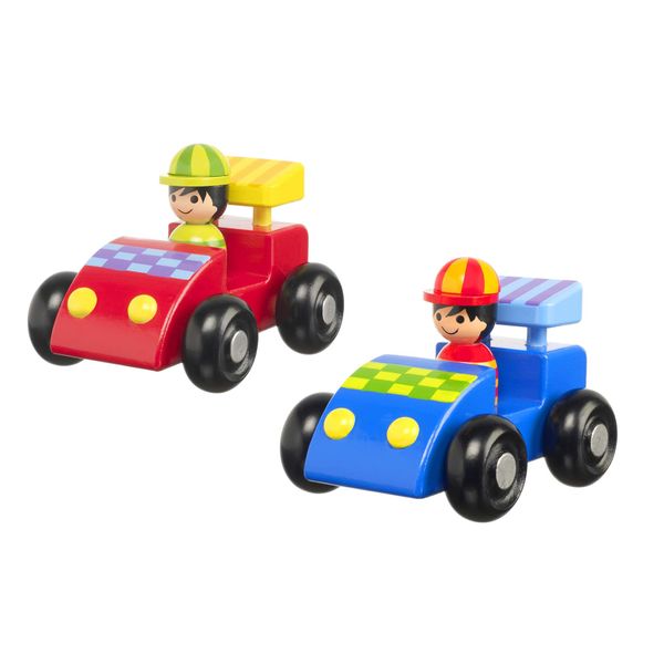 My First Racing Cars - Wooden Toy Cars, Racing Cars - Wooden Toys 1 Year Old and Toddler Toys - Fun Educational Small World Toys, Early Development & Activity Toys by Orange Tree Toys